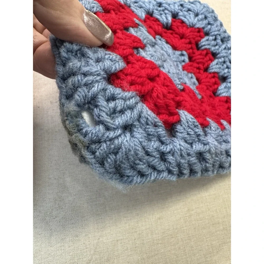 Vintage Handmade‎ Crochet Potholders Trivets Set Colorful Cotton Kitchen Decor